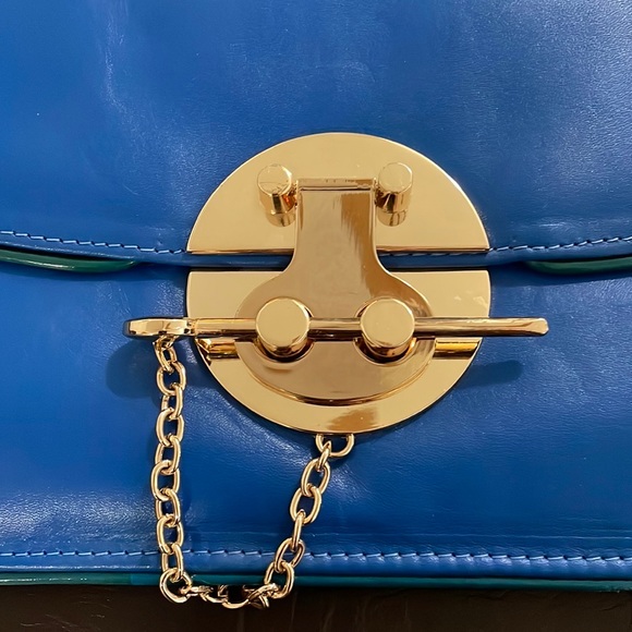 Women’s blue and gold clutch - Picture 2 of 10